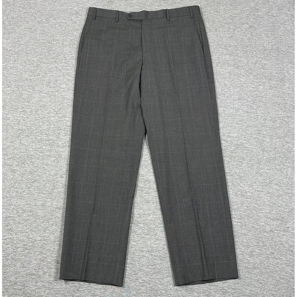 Zanella Other - Zanella Dress Pants Mens Size 35x30 Gray Plaid Wool Italy Made City Business